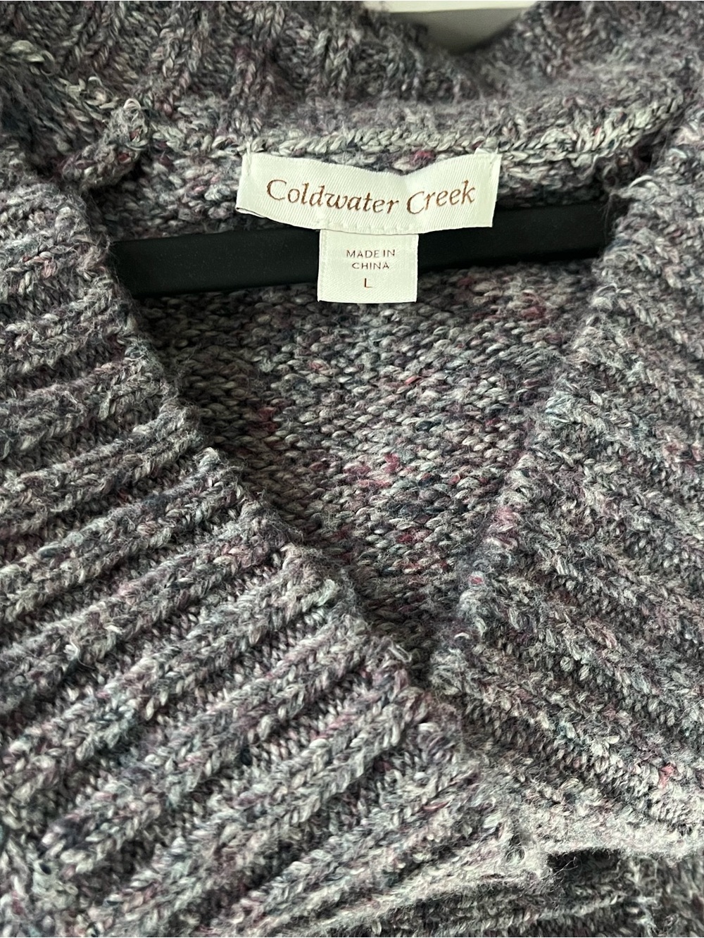 Coldwater Creek Heathered Lavender-Gray Knit Sweater